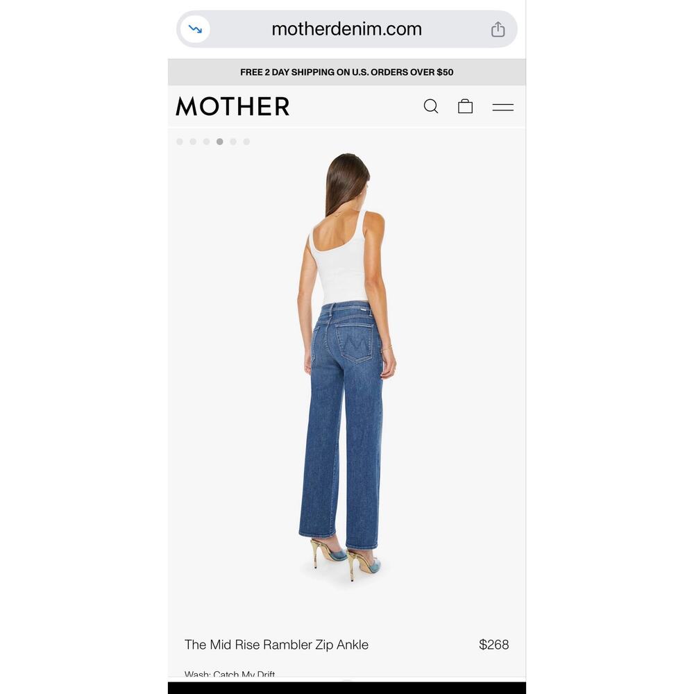 Mother Jeans, The Mid Rise Rambler Zip Ankle Size 29. Wide straight leg. NWTs